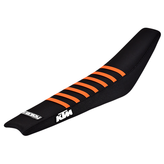 Enjoy Manufacturing KTM Seat Cover SX 50 2016 - 2022 Ribbed Logo, Black / Orange