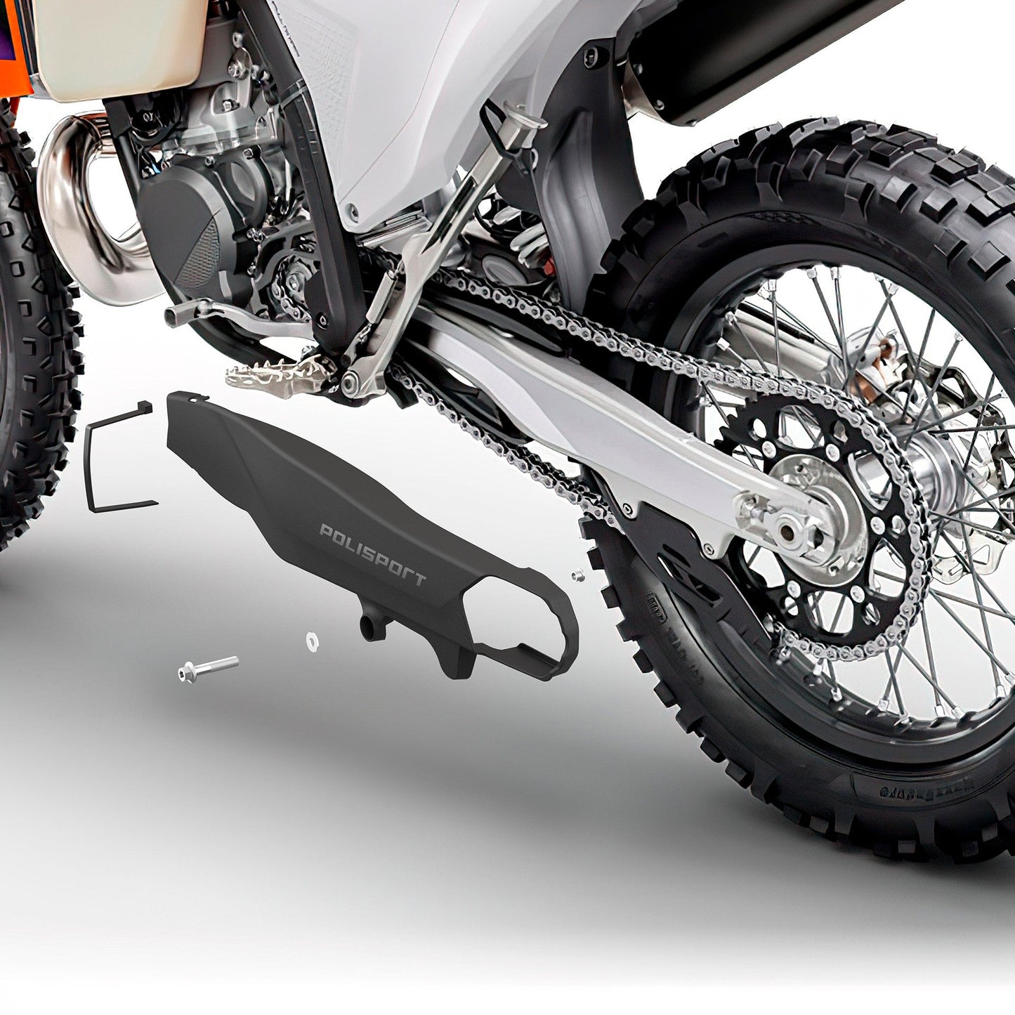 Polisport KTM Husqvarna Gas Gas Evo Swingarm Protectors SX SXF TC FC 2023 - 2024 EXC EXCF TE FE MC MCF EC ECF 24, Black