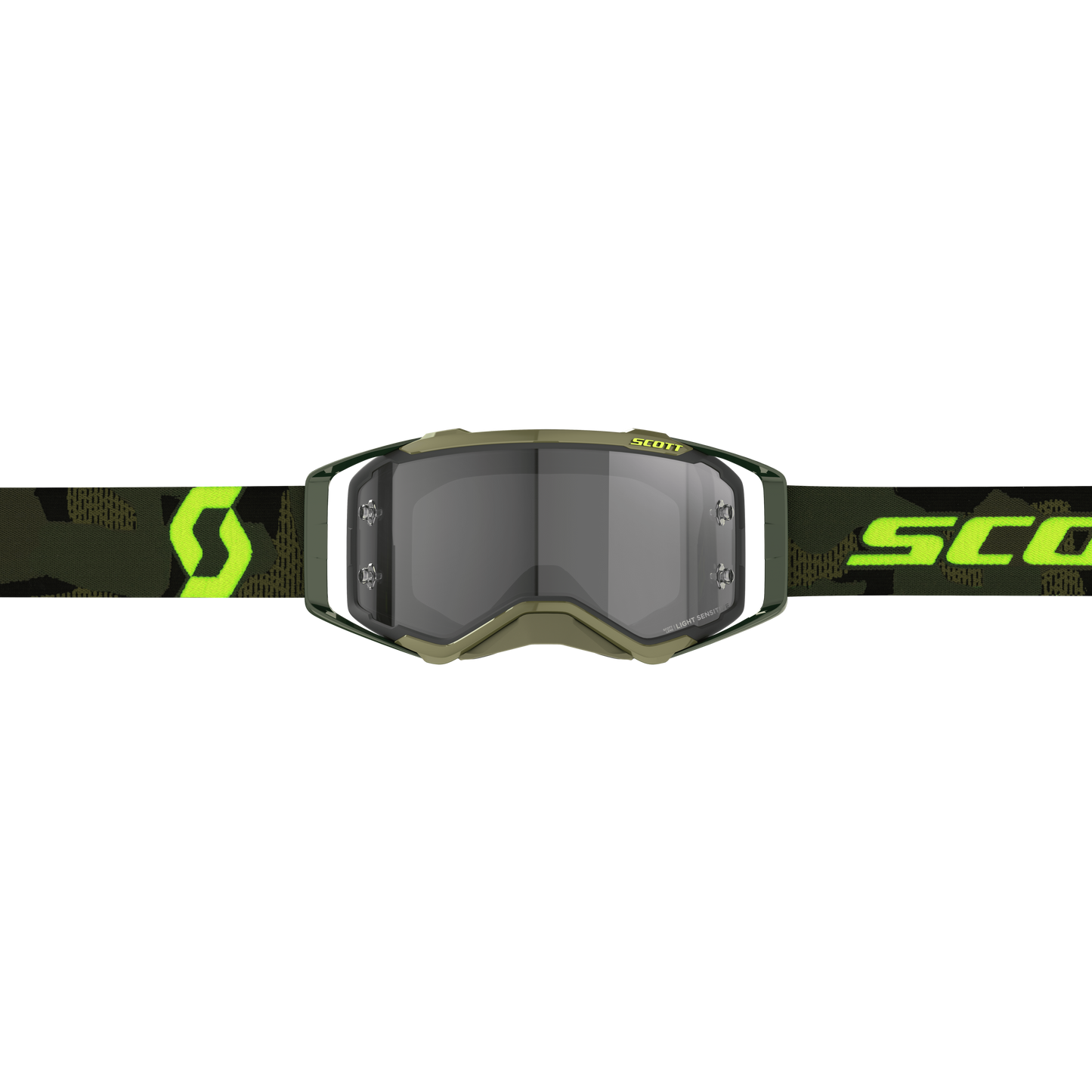 Scott Prospect Goggle, Kaki Green / Neon Yellow - Light Sensitive Works Lens