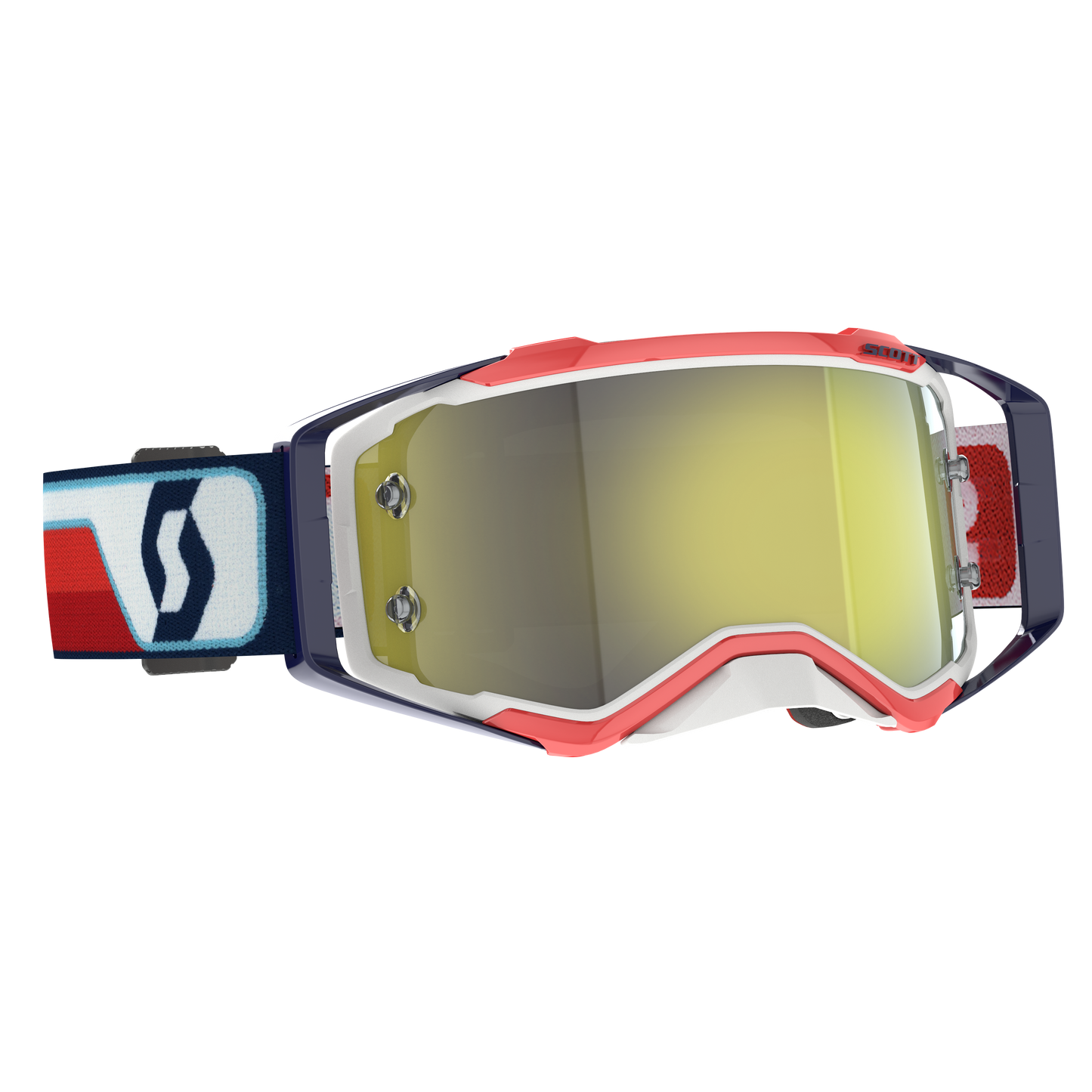 Scott Prospect Goggle, Red / White - Yellow Chrome  Works Lens