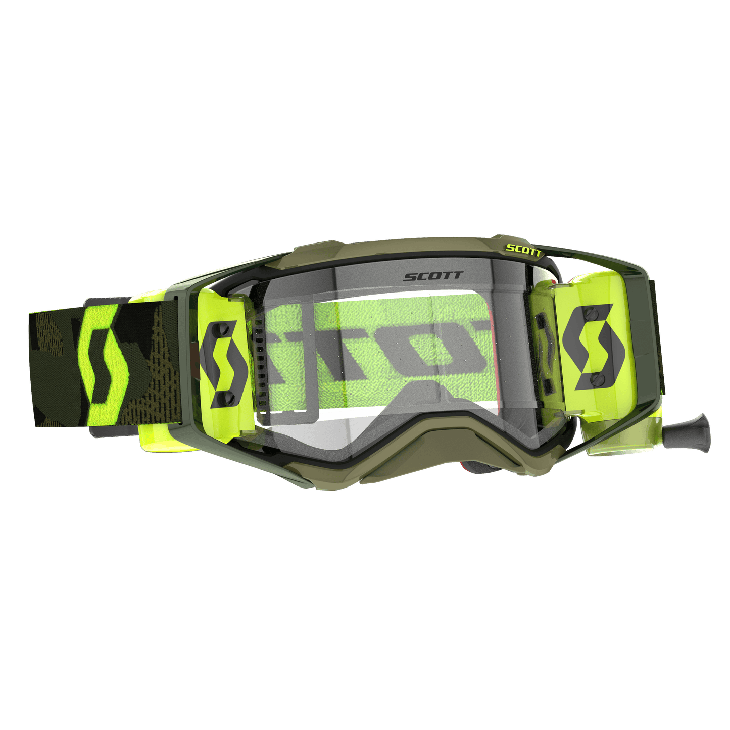 Scott Prospect Goggle Super WFS, Kaki Green / Neon Yellow - Clear Works Lens