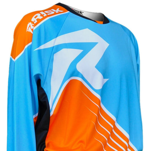 Risk Racing Ventilate Jersey, Blue / Orange, Small