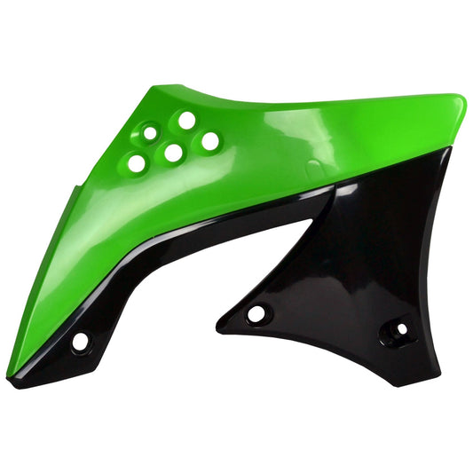 Polisport Kawasaki Radiator Scoops KXF 450 2009 - 2011, Green / Black