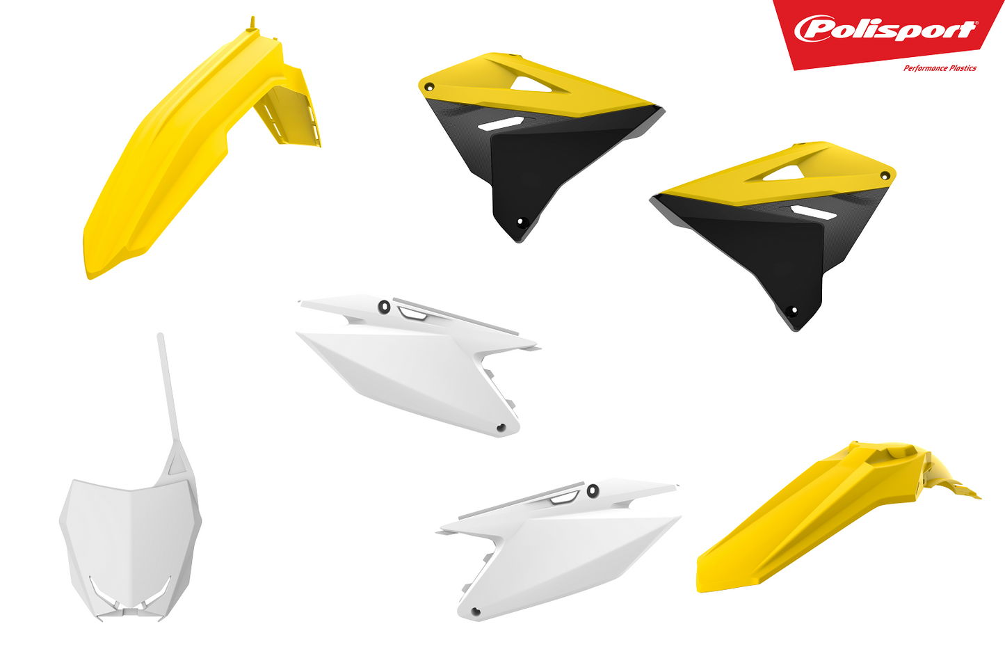 Polisport Suzuki Plastic Kit RM 125 RM 250 2001 - 2008  Restyle, Oem Yellow