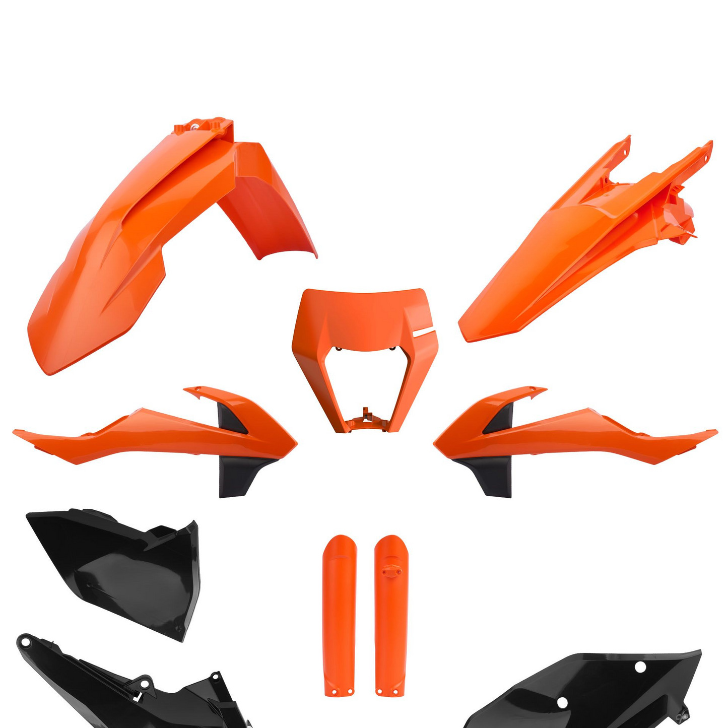 Polisport KTM Plastic Kit with Fork Guards EXC EXCF 2017 - 2019, Orange / Black