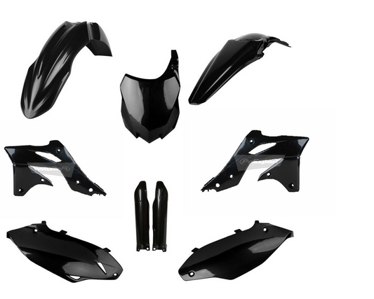 Polisport Kawasaki Plastic Kit with Fork Guards KXF 250 2013 - 2016, Black