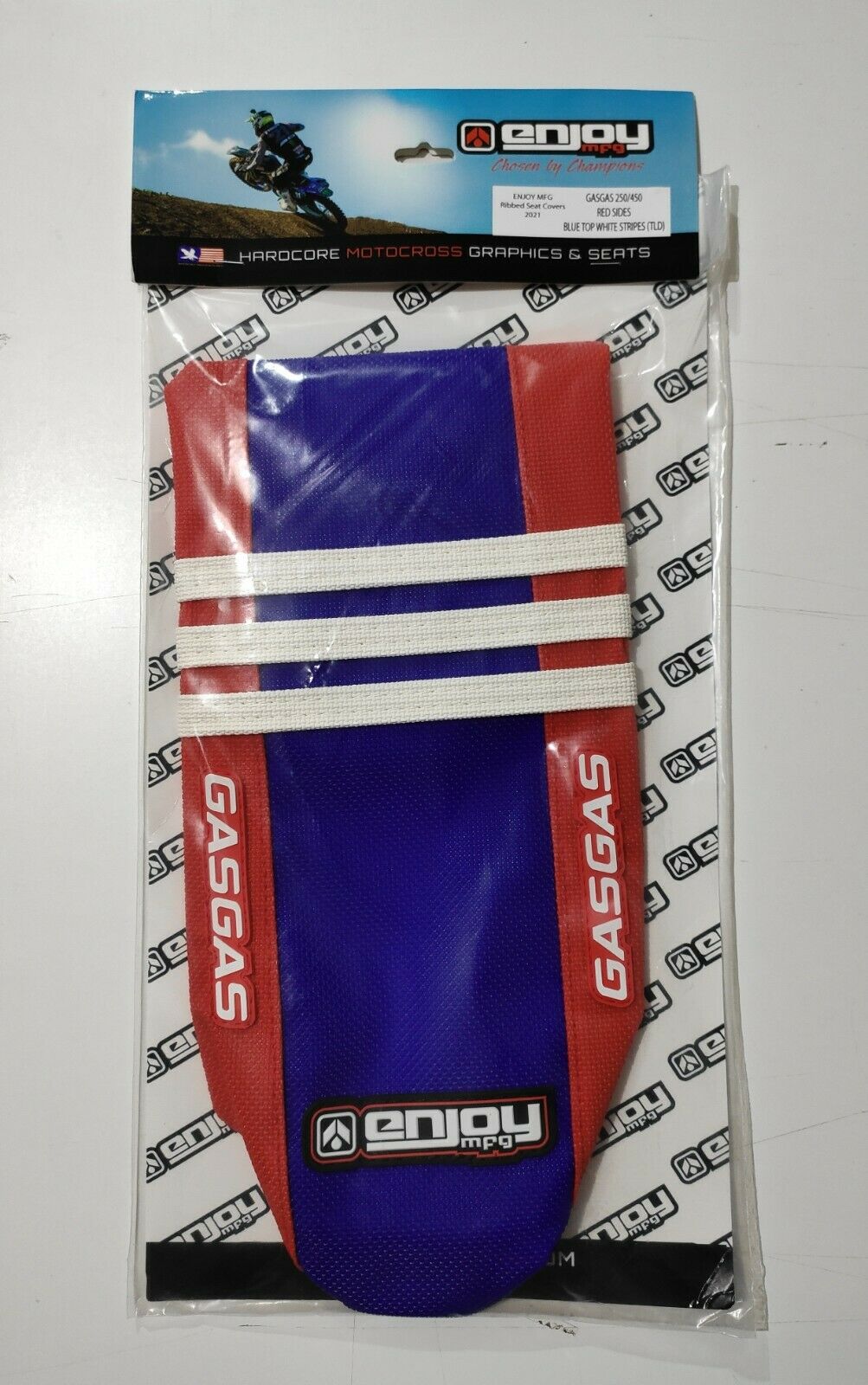 Enjoy Manufacturing Gas Gas seat cover MC 85 2021 - 2023 Ribbed Logo, Red / Blue TLD