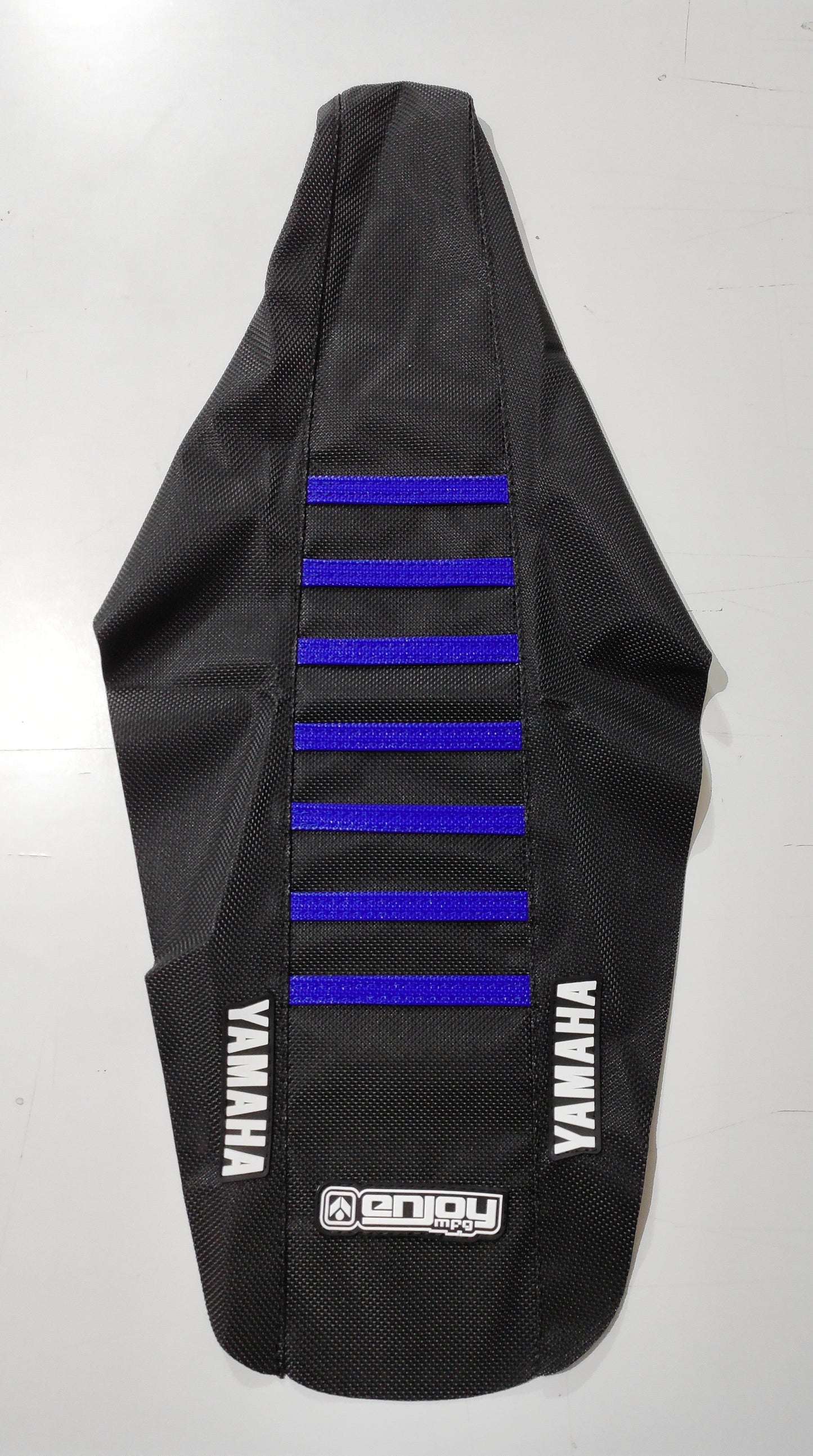 Enjoy Manufacturing Yamaha Seat Cover YZF 450 2023 Ribbed Logo, Black / Blue