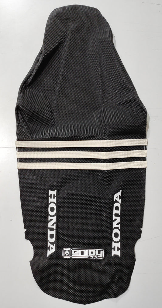 Enjoy Manufacturing Honda Seat Cover CR 125 CR 250 2002 - 2007 Ribbed Logo, TLD Black / White