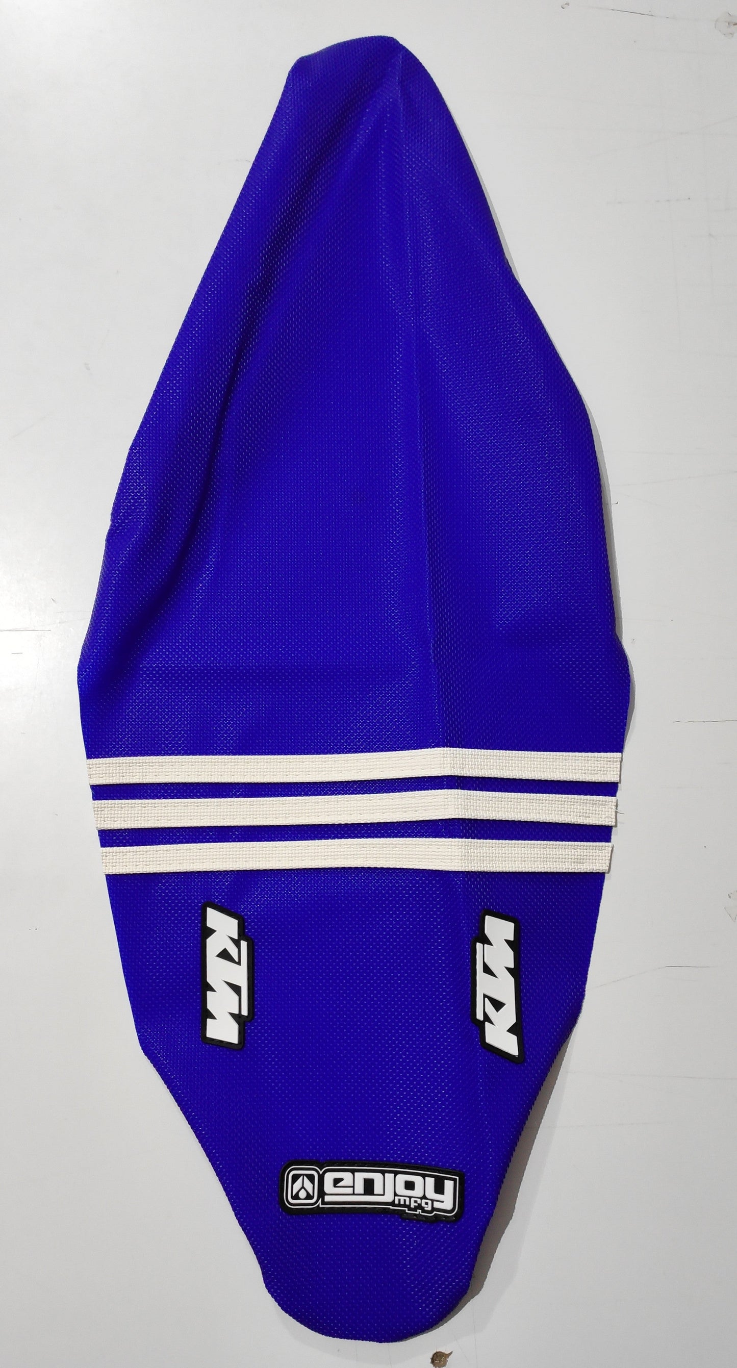 Enjoy Manufacturing KTM Seat Cover SX 85 2006 - 2012 Ribbed Logo, TLD Blue / White