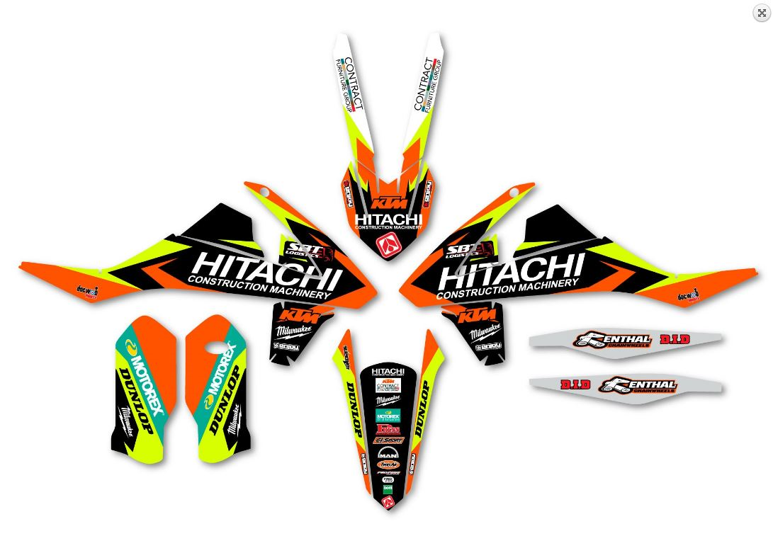 Enjoy Manufacturing KTM Graphics Kit SX SXF 2016 - 2018 SX 250 2017 - 18, Hitachi