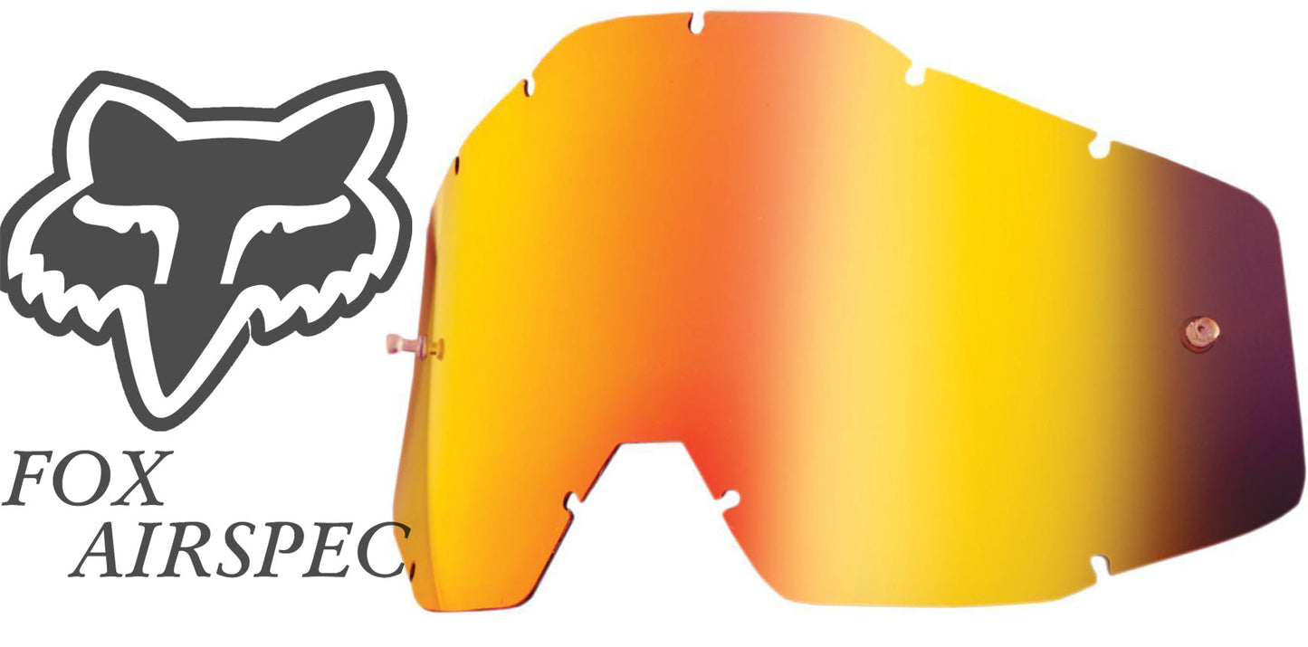 Goggle Shop Fox Airspec / Airspace Mirror Tear off Lens, Red Inferno