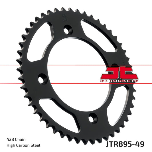 JT Sprockets Steel Rear Sprocket KTM SX 85 2004 - 2023 Husqvarna TC 85 2015 - 23 Gas Gas MC 85 2021 - 23, 49T