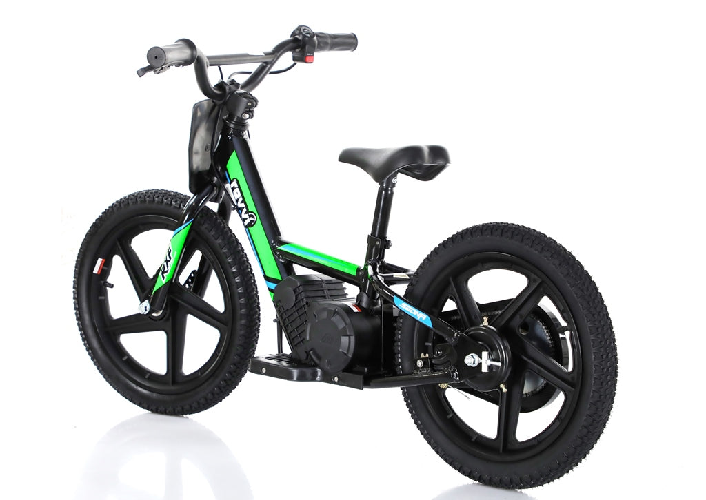 New Model 250w Revvi 16" Electric Balance Bike - Green - motocross4u