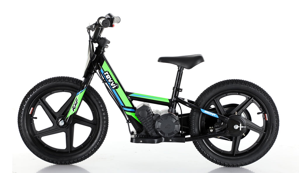 New Model 250w Revvi 16" Electric Balance Bike - Green - motocross4u