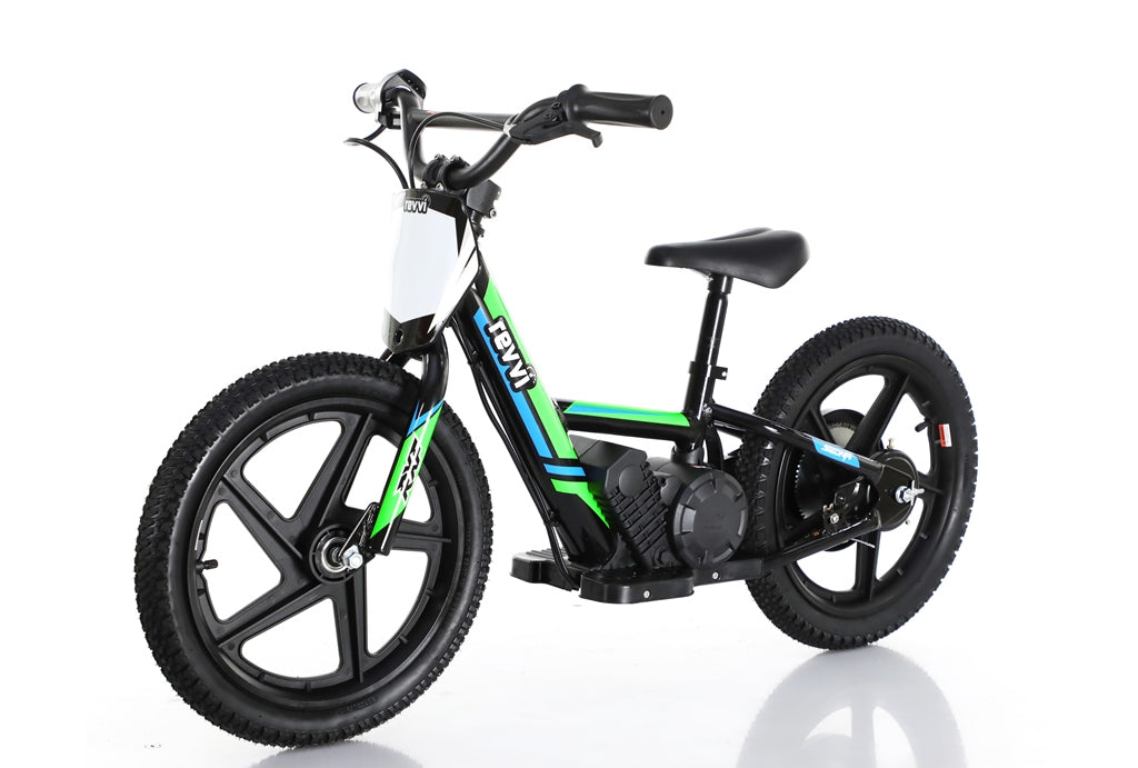 New Model 250w Revvi 16" Electric Balance Bike - Green - motocross4u