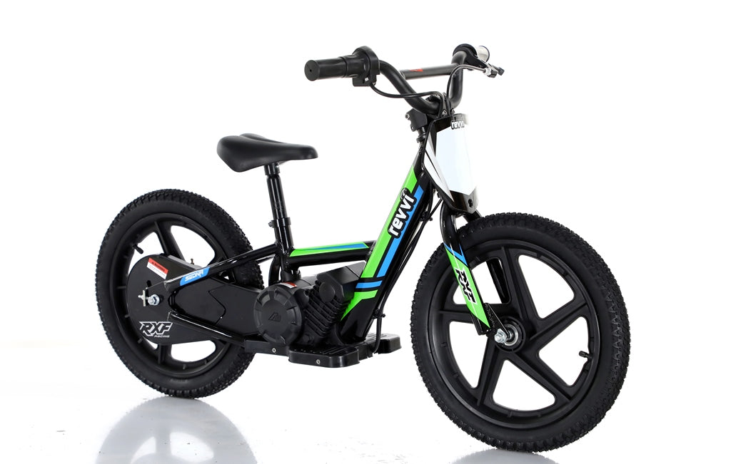 New Model 250w Revvi 16" Electric Balance Bike - Green - motocross4u