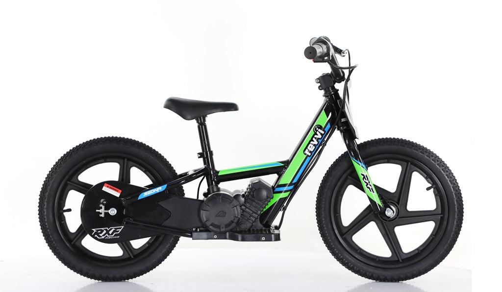 New Model 250w Revvi 16" Electric Balance Bike - Green - motocross4u