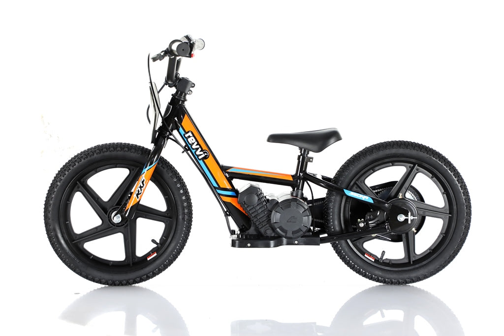 New Model 250w Revvi 16" Electric Balance Bike - Orange - motocross4u