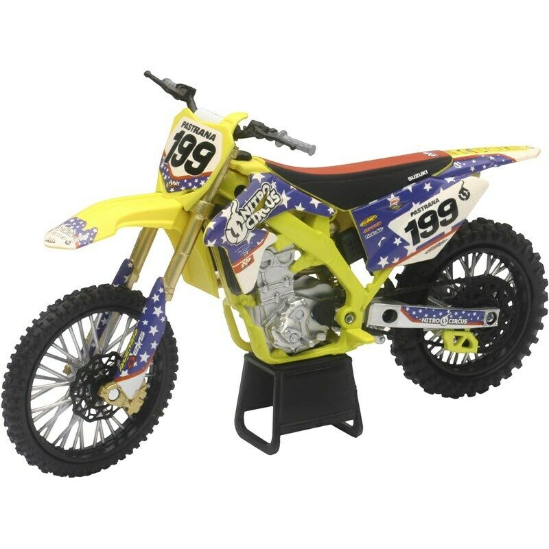 New Ray Toys 1:12 Travis Pastrana Nitro Circus Suzuki RMZ 450 Toy Model