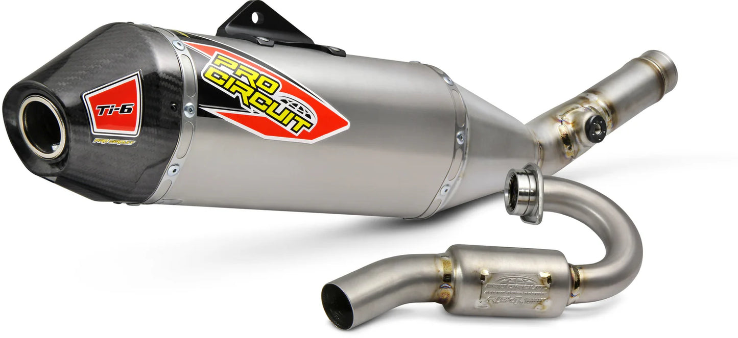 PRO CIRCUIT - T-6 ACU STAINLESS STEEL EXHAUST SYSTEM CARBON END CAP KAWASAKI KXF 250 2017 - 2021