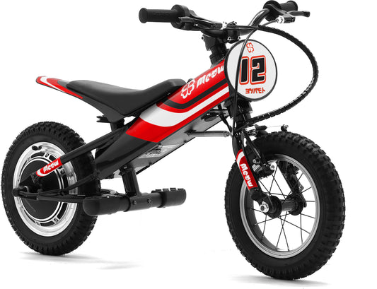 Yotsuba Black Kids 12" Electric Balance Bike Red / Blue - motocross4u